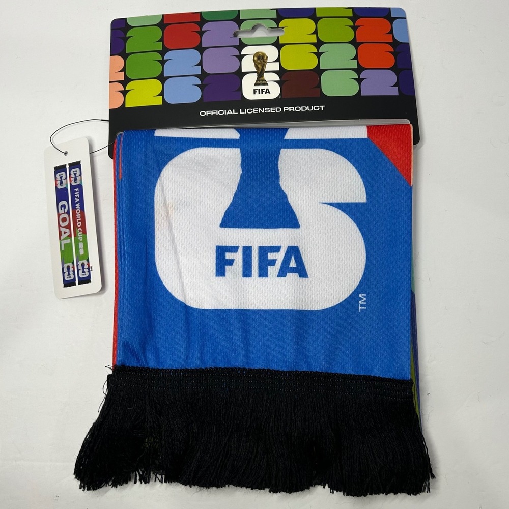 FIFA World Cup 26 Official Licensed Scarf Multi-Color Goal Graphic 7" x 59"